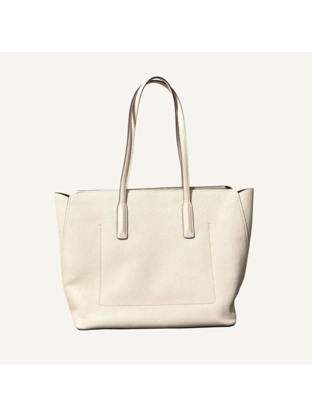 Kate Spade Large Margaux Leather Tote Cream Vanilla Classic Travel Work - Picture 4 of 13